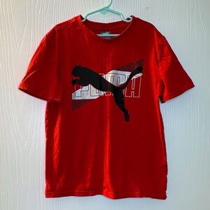 Puma logo red short sleeve shirt boys 10/12‎